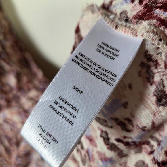 LIKE NEW BEACHLUNCHLOUNGE COLLECTION PRINTED SPLIT V NECK TIERED MAXI DRESS SZ S - Picture 14 of 16